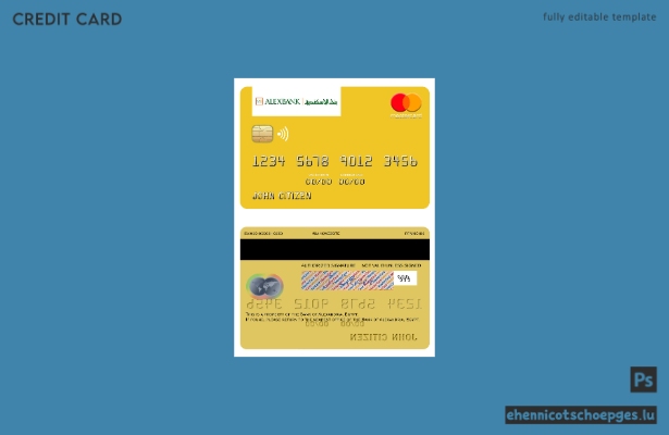 Beispielvorschau der Mastercard der Bank of Alexandria Ägypten
